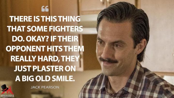 There is this thing that some fighters do. Okay? If their opponent hits them really hard, they just plaster on a big old smile.