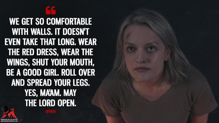 We get so comfortable with walls. It doesn’t even take that long. Wear the red dress, wear the wings, shut your mouth, be a good girl. Roll over and spread your legs. Yes, ma’am. May the Lord open.