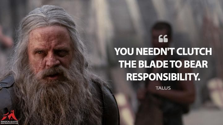 You needn’t clutch the blade to bear responsibility.