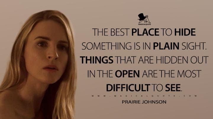 The best place to hide something is in plain sight. Things that are hidden out in the open are the most difficult to see.